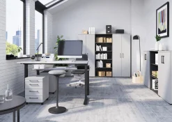 Bureau Discovery Lichtgrijs Zwart 180 cm