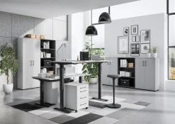 Bureau Discovery Lichtgrijs Zwart 160 cm