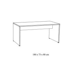 Bureau Erasmus Eiken 180cm