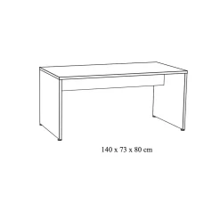 Bureau Erasmus Eiken 140cm