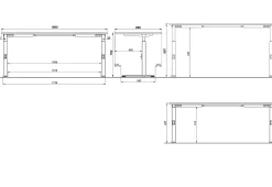 Bureau Galileo Grafiet 180 cm