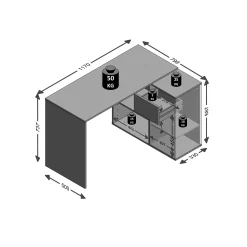 Bureau Texas Artisan Eiken Wit