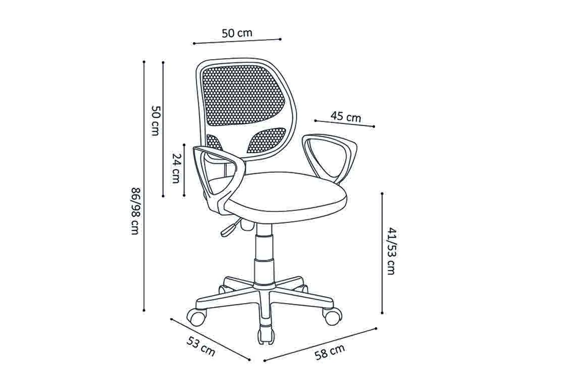 Bureaustoel Venice Blauw