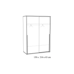 2-deurs schuifdeurkast Edison 150cm