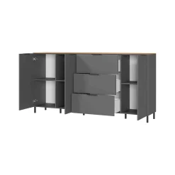 Dressoir Amalfi Grafiet-Eiken L