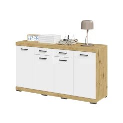 Dressoir Hermes Artisan Eiken Wit 160x50x90 cm