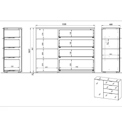 Dressoir Sirmione Wit-Eiken Small