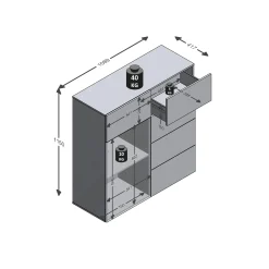 Dressoir Zeger Wit Artisan Eiken 109 CM – 2