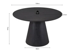 Eetkamertafel Bernou Donkerbruin Rond 120 cm