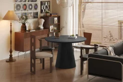 Eetkamertafel Bernou Donkerbruin Rond 120 cm