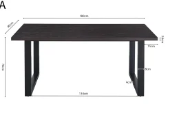 Eetkamertafel Eugene Donkerbruin 180cm