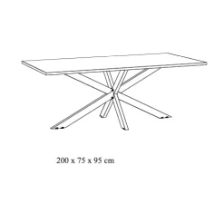 Eetkamertafel Myron Zwart 200 cm