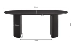 Eetkamertafel Odile 200cm Ovaal