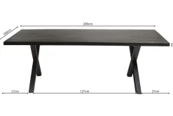 Eetkamertafel Raegan Magnolia Zwart 200 cm