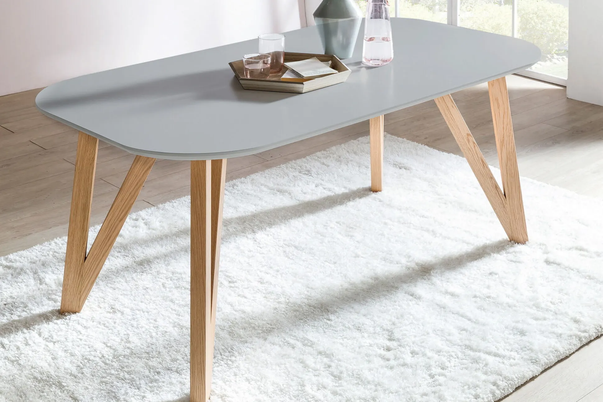 Eettafel Nikolaj Grijs 140 cm