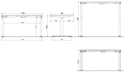 Elektrisch zit-sta Bureau Galileo Grafiet 140 cm