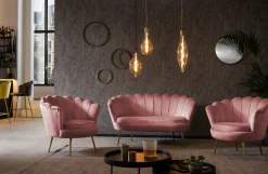 Fauteuil Chanelle Velvet Roze 136 cm