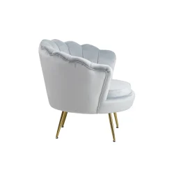 Fauteuil Chanelle Velvet Lichtgrijs 136 cm