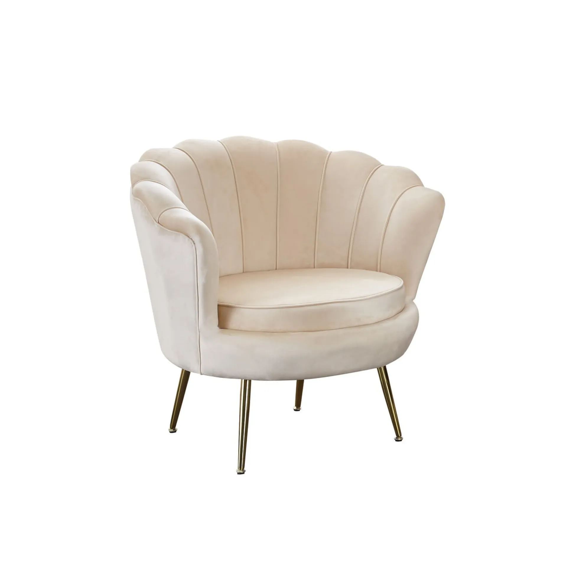 Fauteuil Chanelle Velvet Beige 136 cm