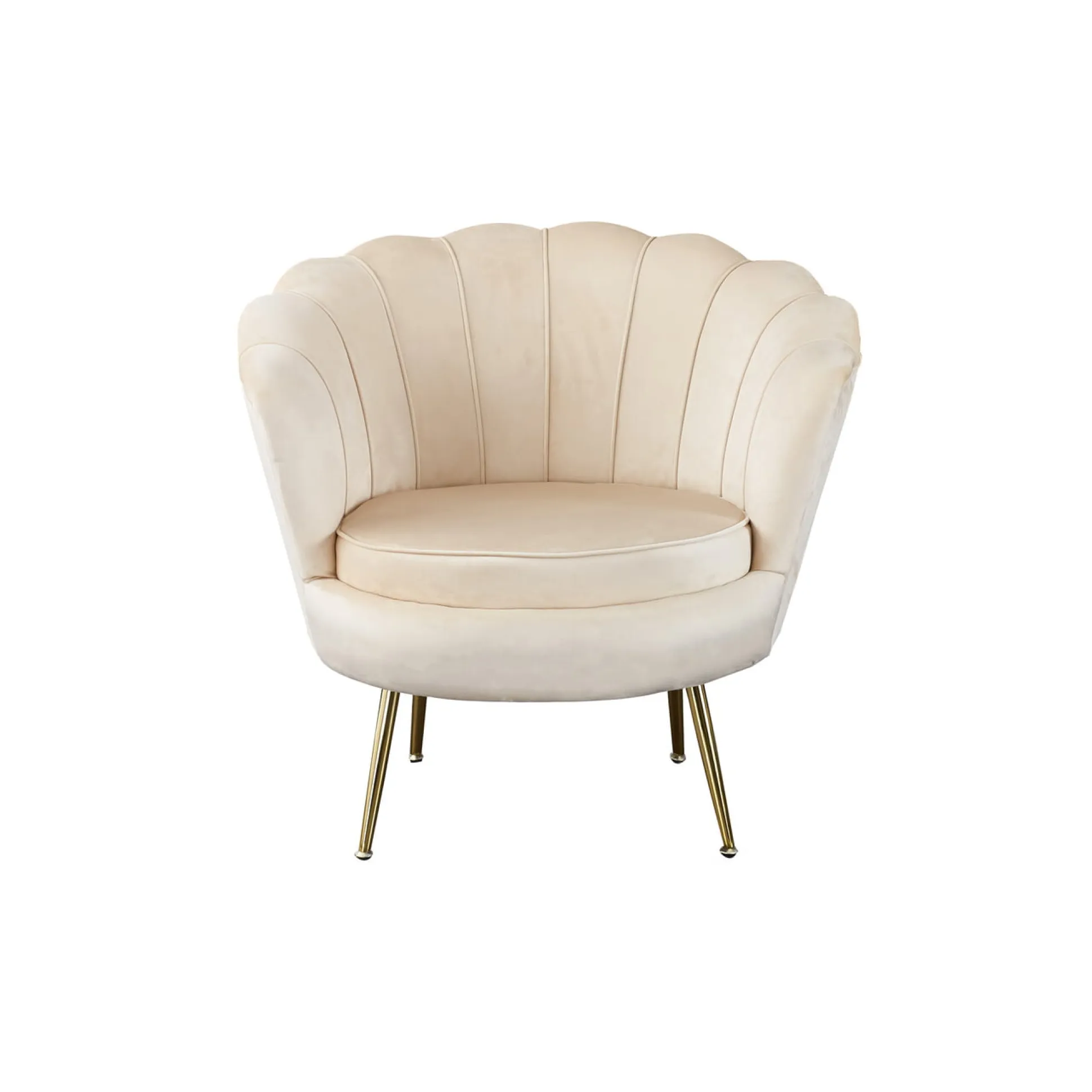 Fauteuil Chanelle Velvet Beige 136 cm