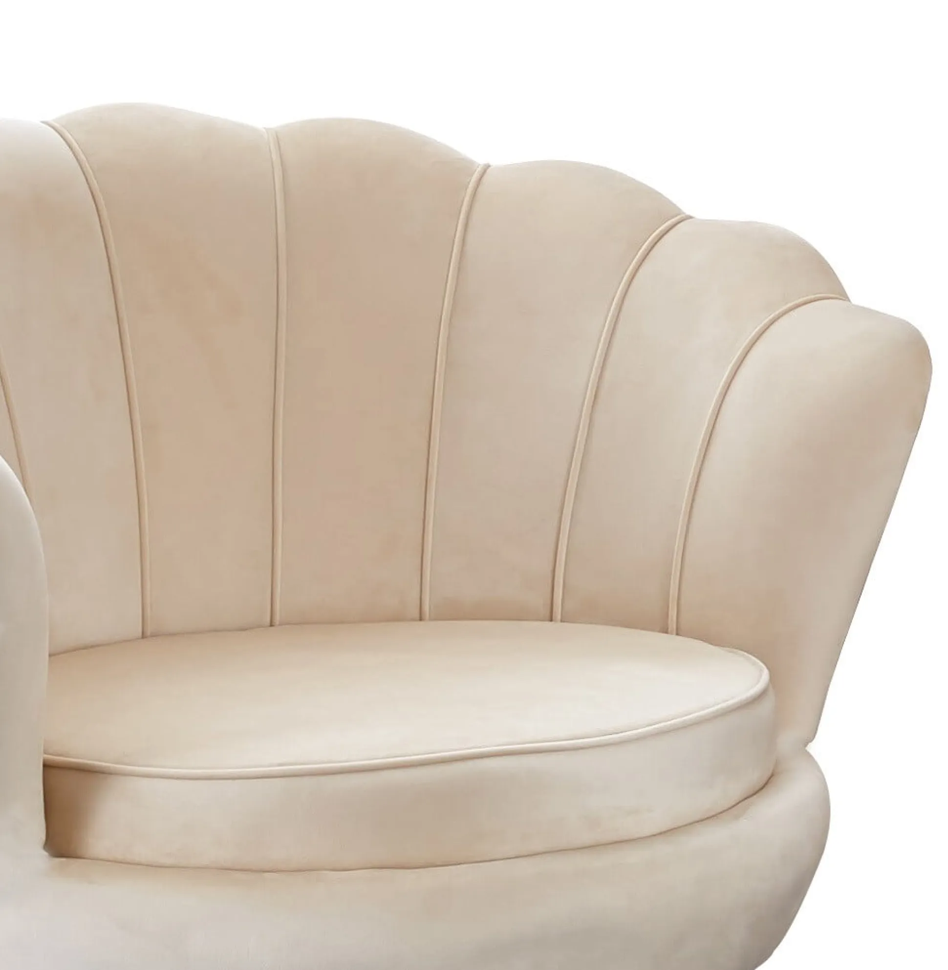 Fauteuil Chanelle Velvet Beige 136 cm