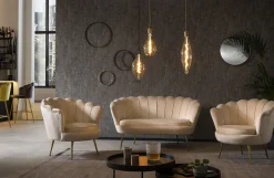 Fauteuil Chanelle Velvet Beige 136 cm