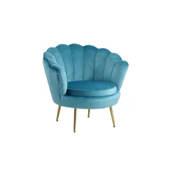 Fauteuil Chanelle Velvet Blauw 136 cm