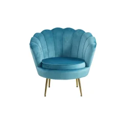 Fauteuil Chanelle Velvet Blauw 136 cm