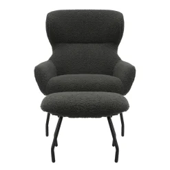 Fauteuil en poef Kaya Antraciet