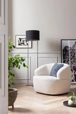 Fauteuil Pien Wit Bouclé