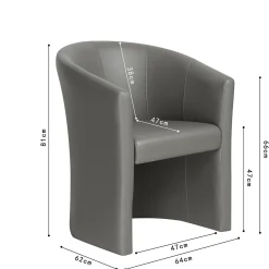 Fauteuil Steven Taupe Kunstleer