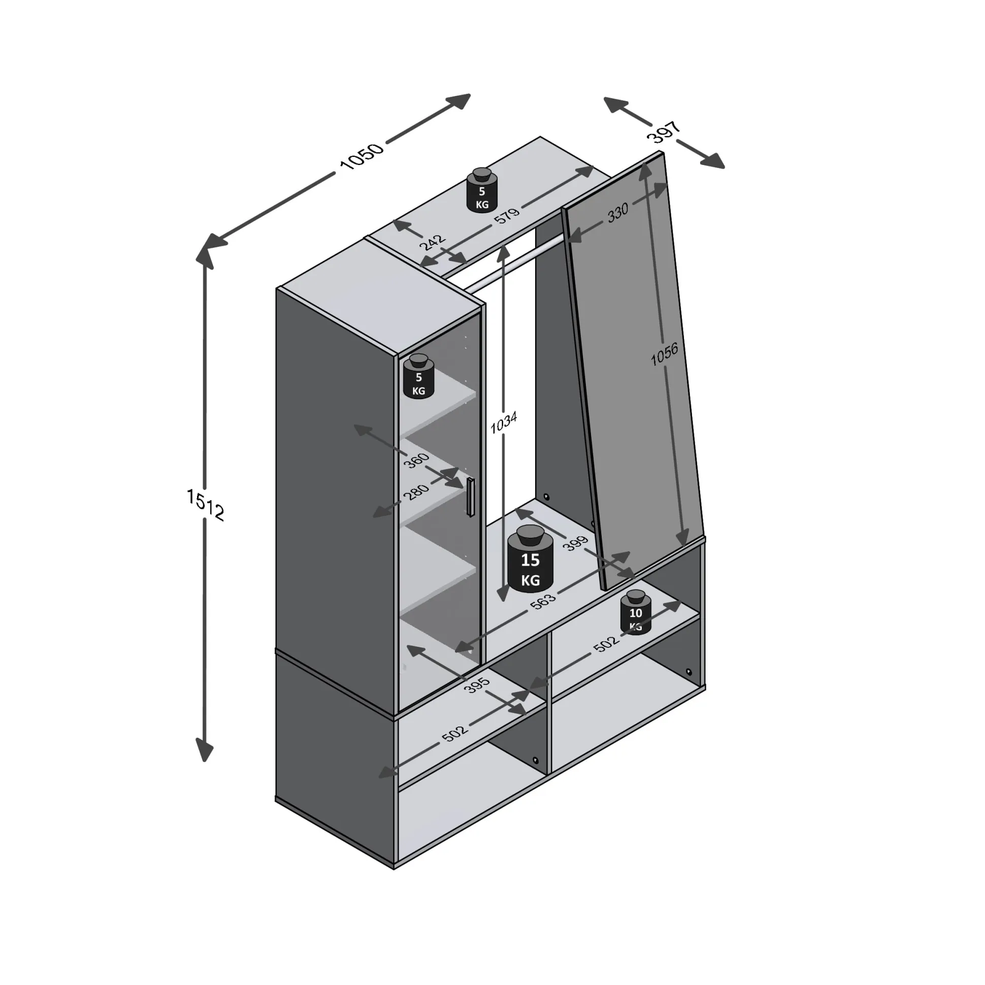 Garderobekast Darling Wit