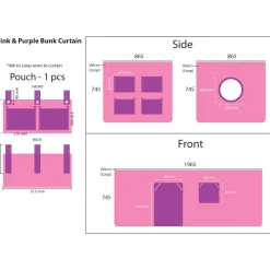 Gordijn Charlie Paars/Roze