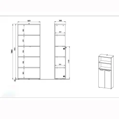 Halfopen kantoorkast Ergonoma Eiken