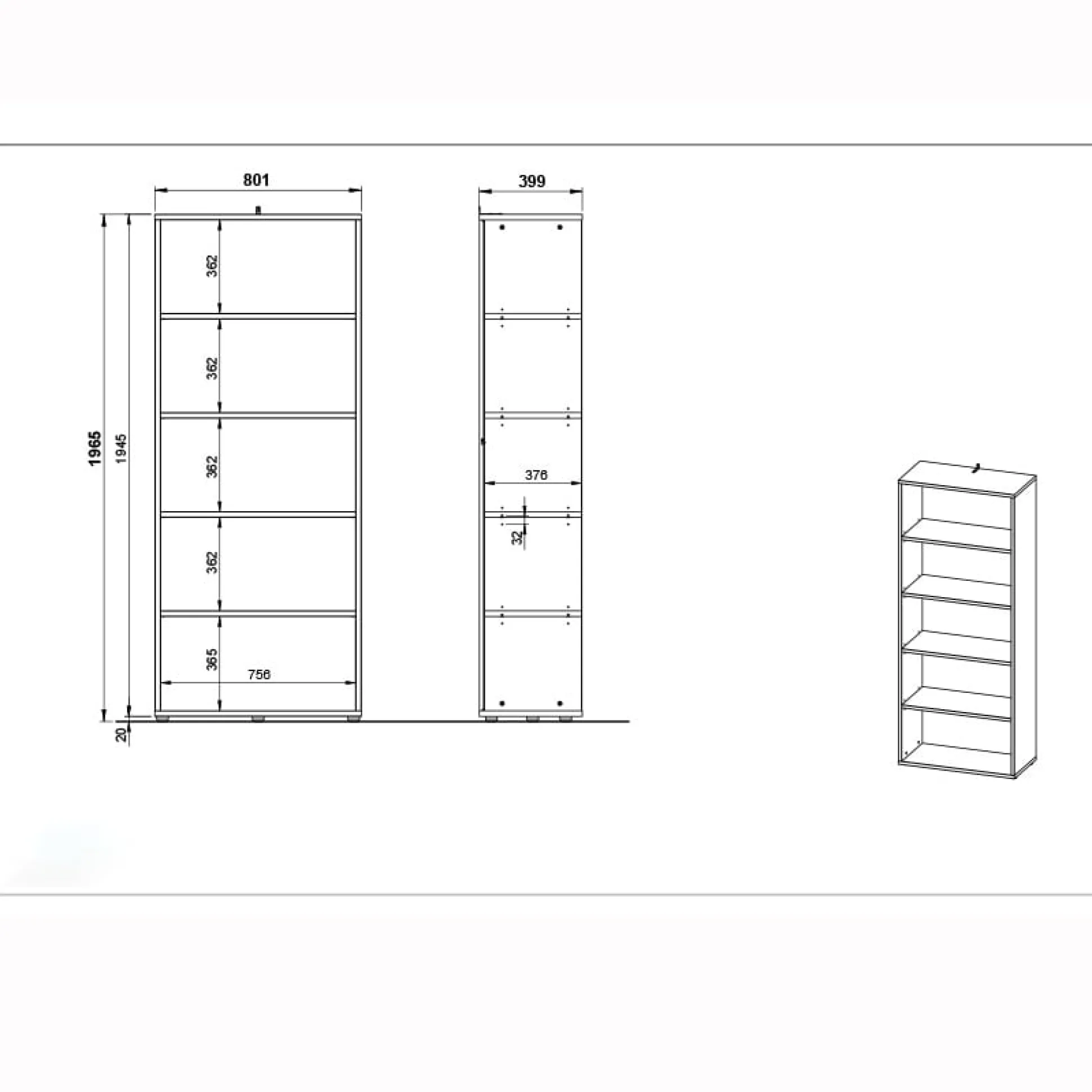 Hoge brede kantoorkast Ergonoma Eiken