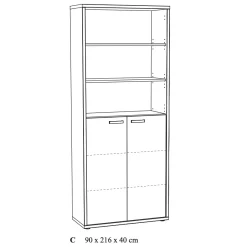 Hoge halfopen kantoorkast Spinoza