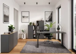 Hoge kantoorkast Orlando Grafiet 145 cm