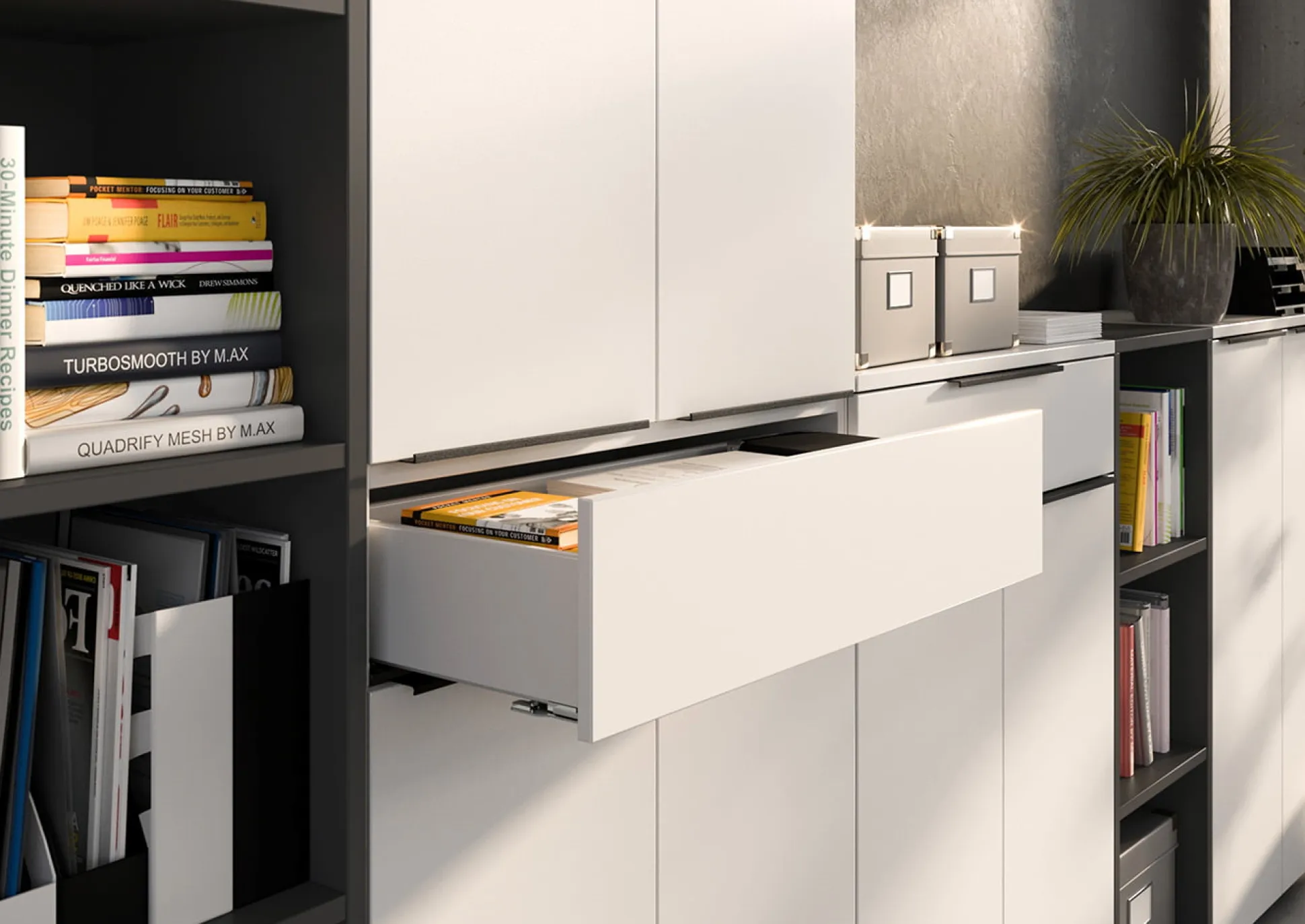 Hoge opbergkast Galileo Wit