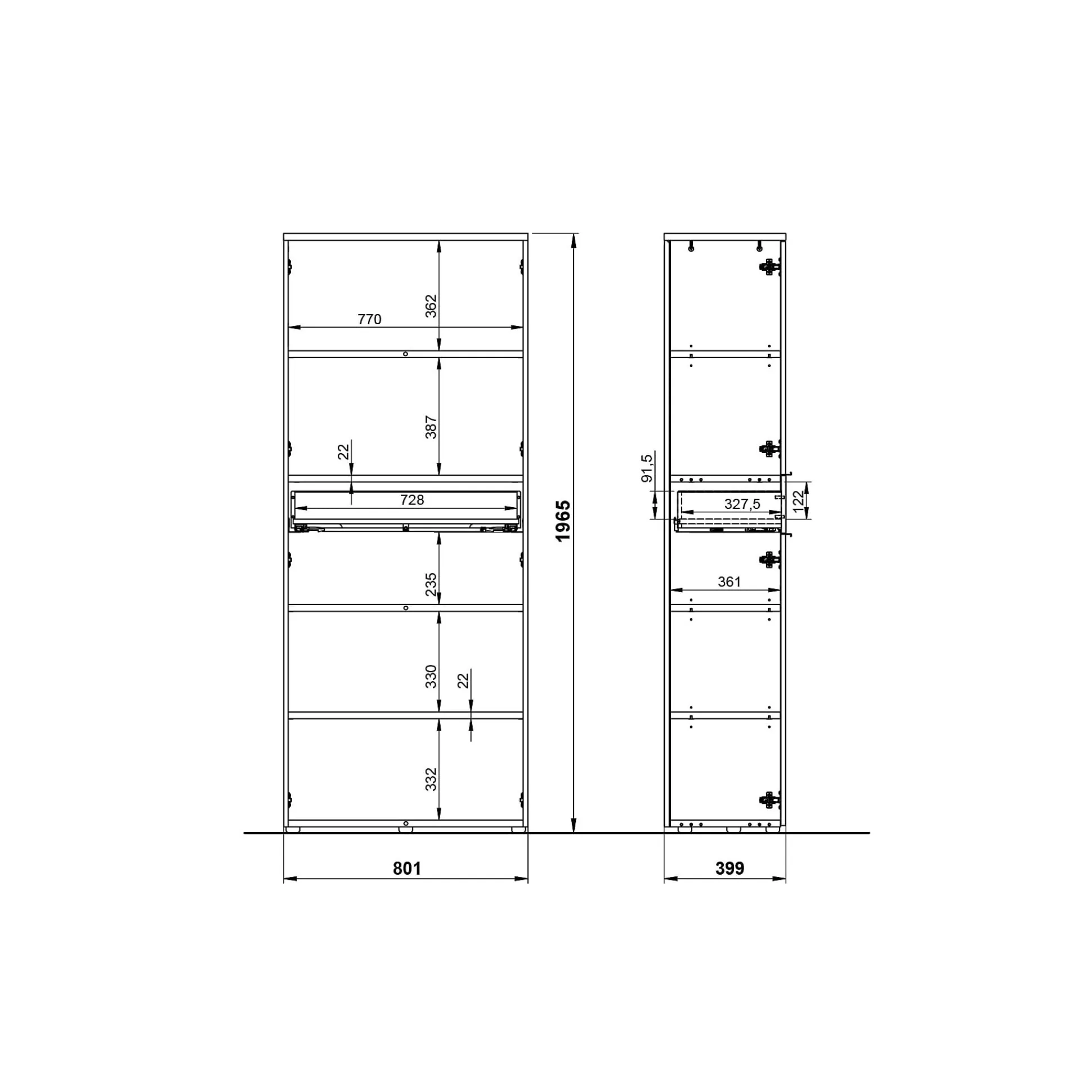 Hoge opbergkast Galileo Wit
