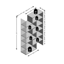 Hoge open kast Nereus Wit 160 cm