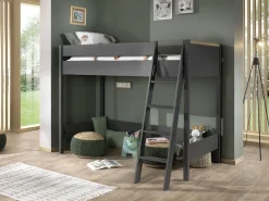 Hoogslaper Dex Grenen Antraciet 90×200 cm