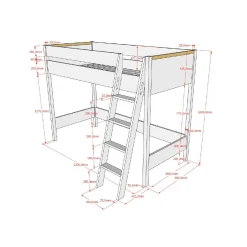 Hoogslaper Dex Grenen Wit 90×200 cm