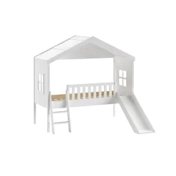 Huisbed Alix Wit 90×200 cm – Met ladder en glijbaan