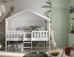 Huisbed Alix Wit 90×200 cm – Met ladder