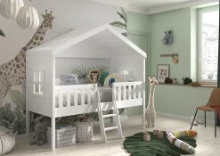 Huisbed Alix Wit 90×200 cm – Met ladder