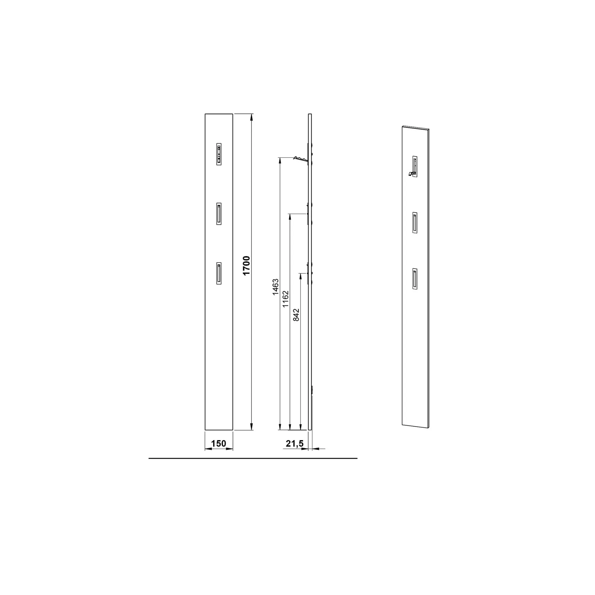Kapstokpaneel Miles Grijs
