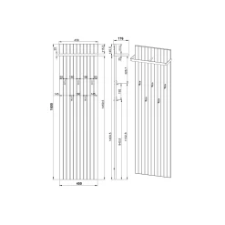 Kapstokpaneel Tijn Eiken Zwart