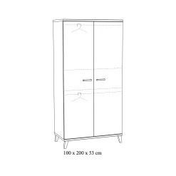 Kledingkast Finn 2-deurs Wit