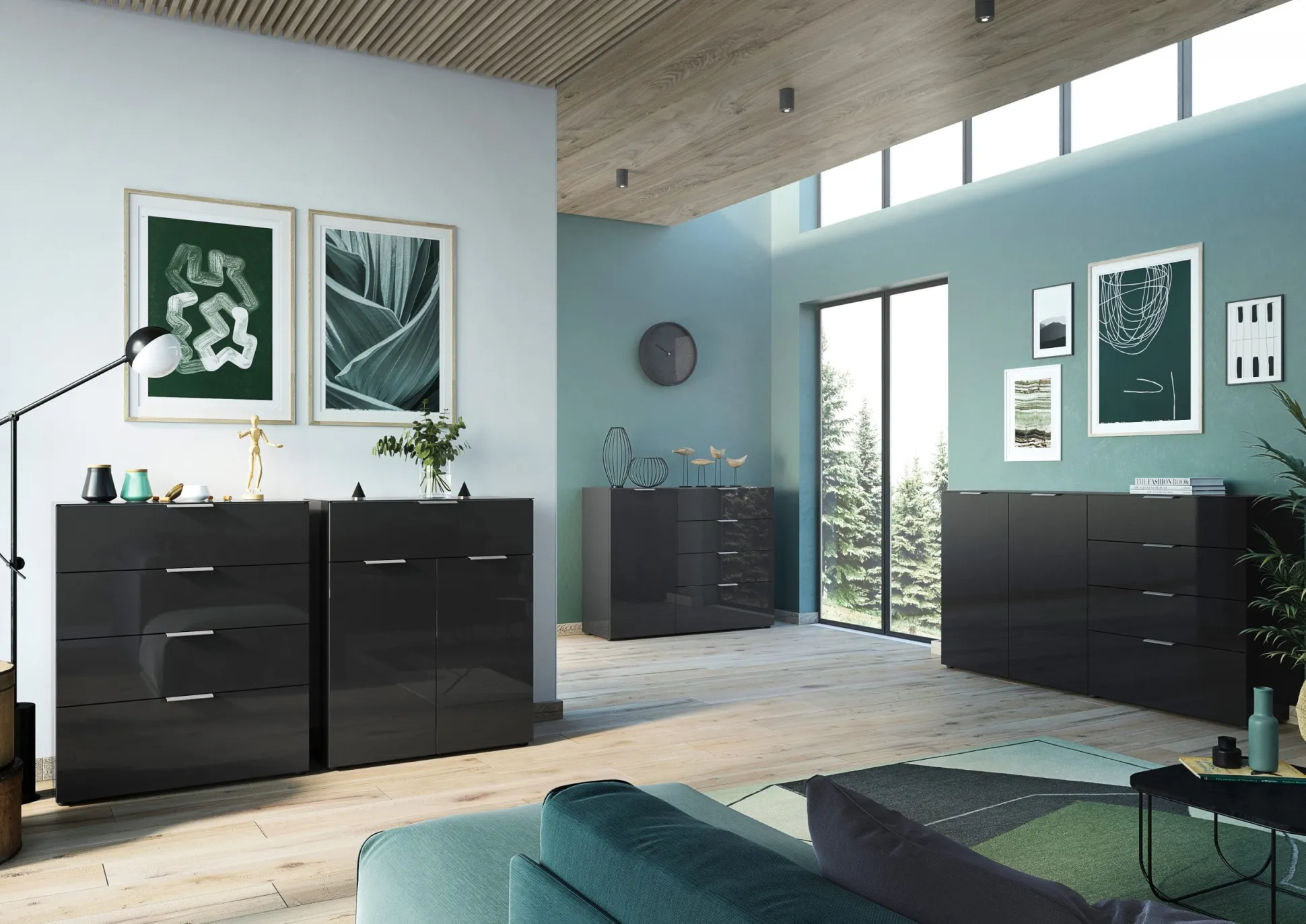 Ladekast Sirmione Zwart