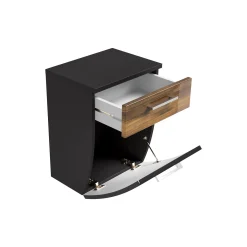 Lage badkamerkast Ilse Antraciet Walnoot Curve